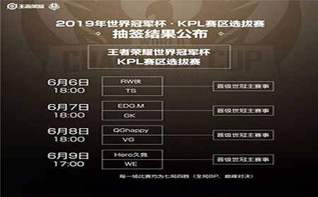 王者荣耀世界冠军杯KPL赛区选拔赛抽签结果公布 你希望哪只战队出线